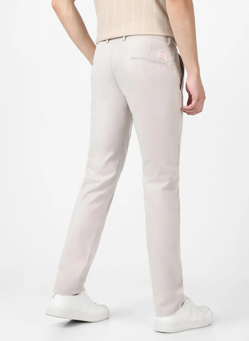 Urbano Fashion  Urbano Fashion Men's Grey Cotton Slim Fit Casual Chinos Trousers for Men | Best Price UAE